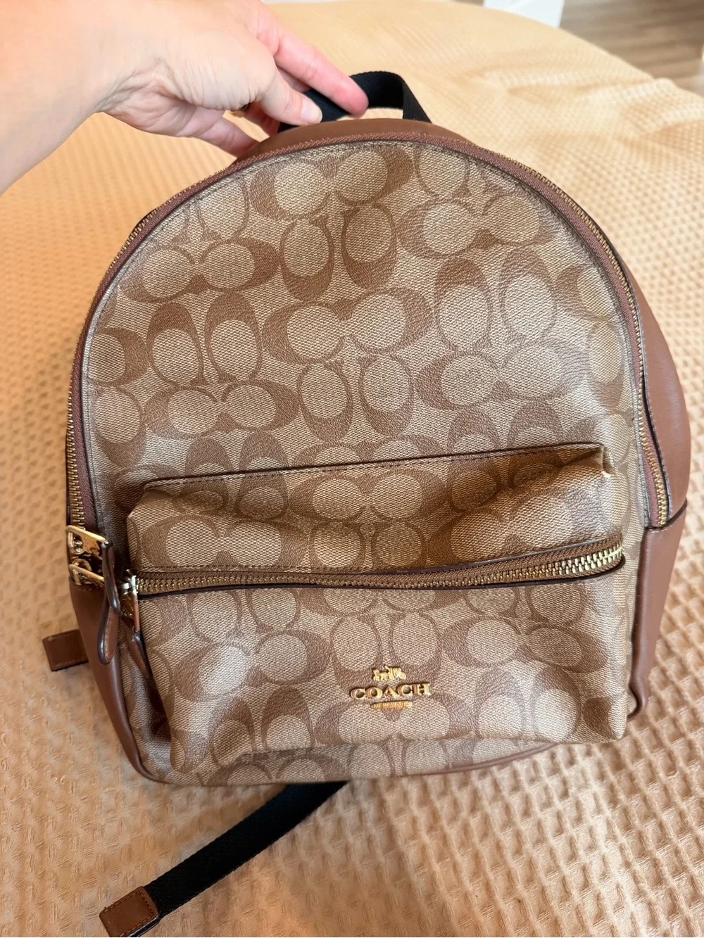 Coach Signature Canvas Mini Backpack in Brown/Tan